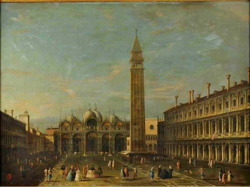 Bellotto - entourage de - La Place Saint-Marc à Venise