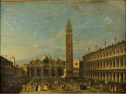 Bellotto - entourage de - La Place Saint-Marc à Venise