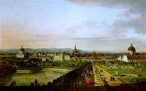 Bernardo Bellotto, il Canaletto - View of Vienna from the Belvedere. Free illustration for personal and commercial use.