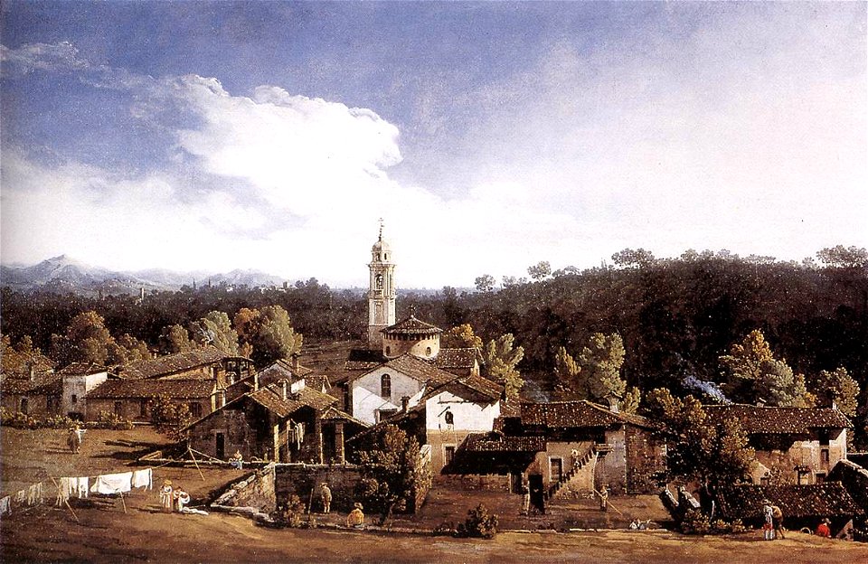 Bernardo Bellotto, il Canaletto - View of Gazzada near Varese - WGA01817
