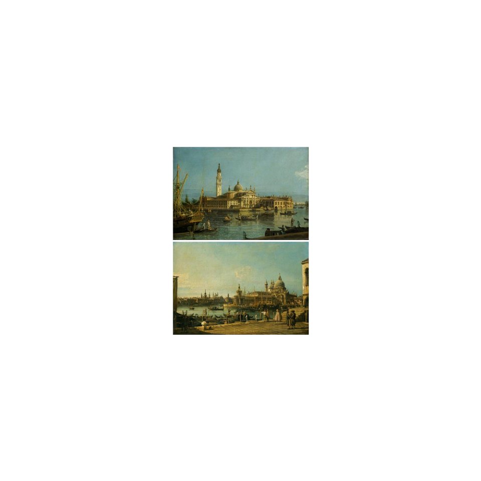 Bellotto - VENICE, A VIEW OF THE CHURCH OF SAN GIORGIO MAGGIORE; VENICE, A VIEW OF THE ENTRANCE TO THE GRAND CANAL WITH THE CHURCH OF SANTA MARIA DELLA SALUTE, lot.54