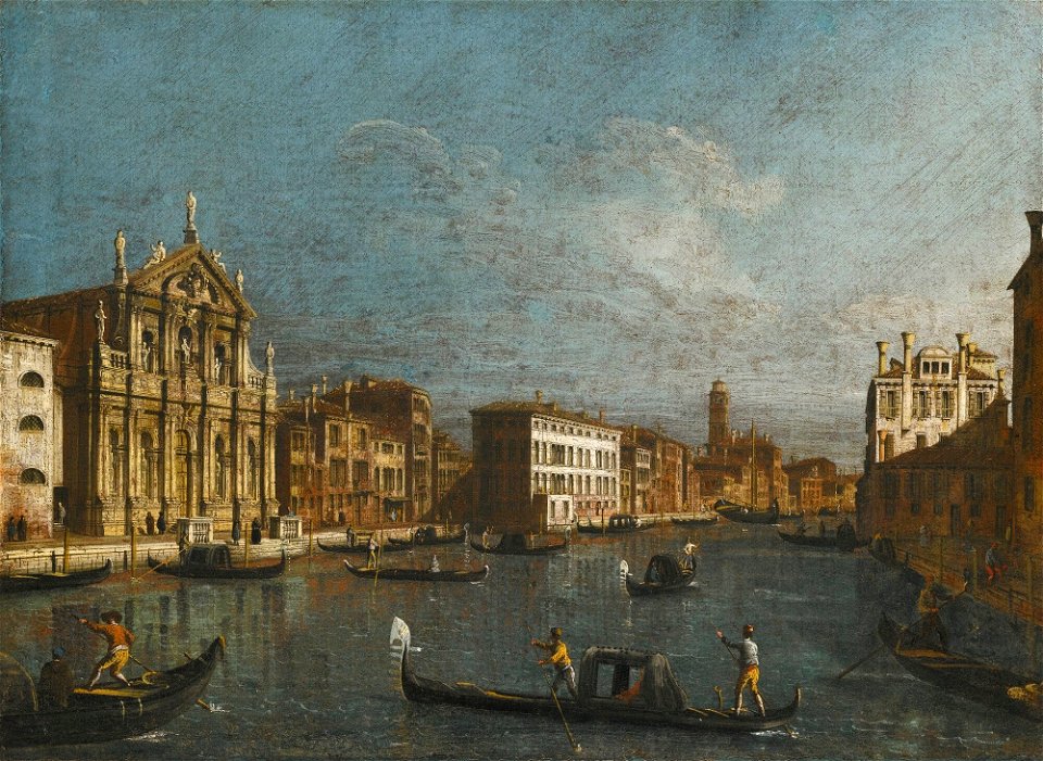 Bellotto - VENICE, THE GRAND CANAL LOOKING NORTH-EAST FROM THE CHIESA DEGLI SCALZI TO THE CANNAREGIO, WITH THE CAMPANILE OF SAN GEREMIA, lot.214
