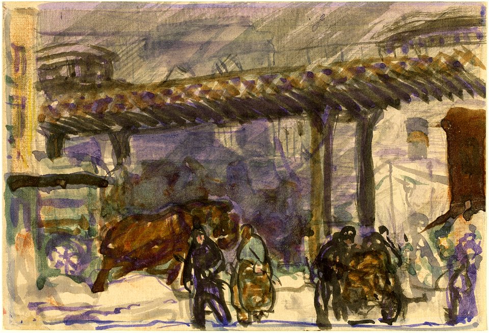 George Wesley Bellows - Under the Elevated near Brooklyn Bridge (c.1907)