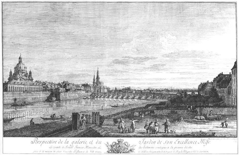 Bellotto Radierung Brühlsche Terrasse