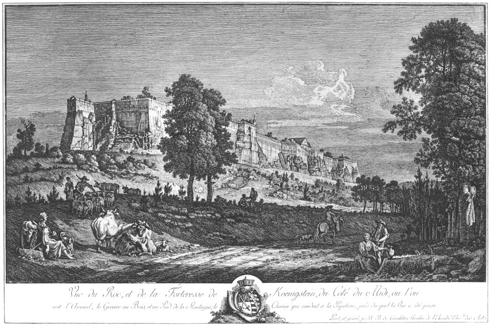 Bellotto Radierung Königstein nach Süden