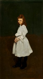 George Bellows - Little Girl in White (Queenie Burnett) (1907). Free illustration for personal and commercial use.