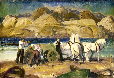 Brooklyn Museum - The Sand Cart - George Wesley Bellows - overall. Free illustration for personal and commercial use.