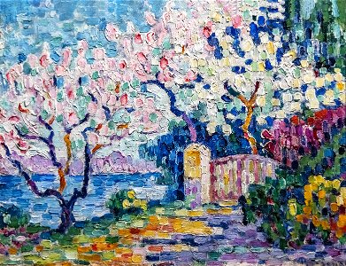 Bemberg Fondation Toulouse - Arbres (amandiers) en fleurs 1896 - Paul Signac 26 x 63.6