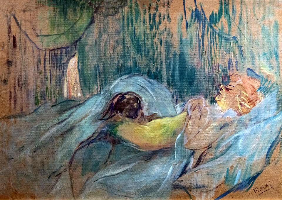 Bemberg Fondation Toulouse - Maison de la rue des Moulins, Rolande - Henri de Toulouse-Lautrec 1894 - Peinture à l'essence sur carton - 52.1x71.1