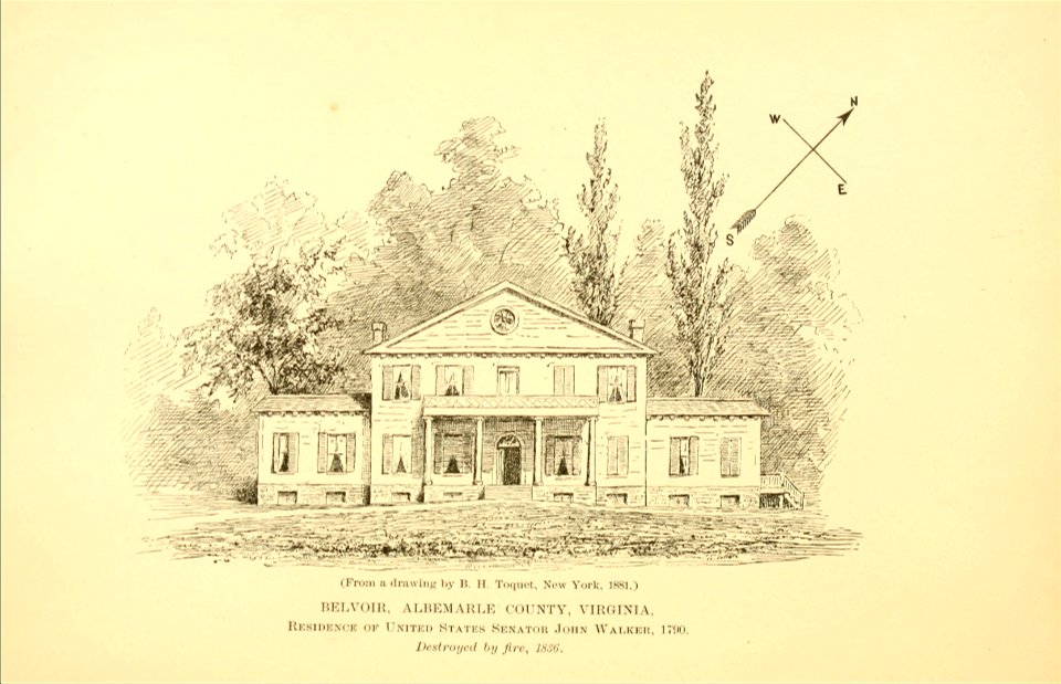 Belvoir, Albemarle Co., Virginia, Residence of United States Senator John Walker, 1790