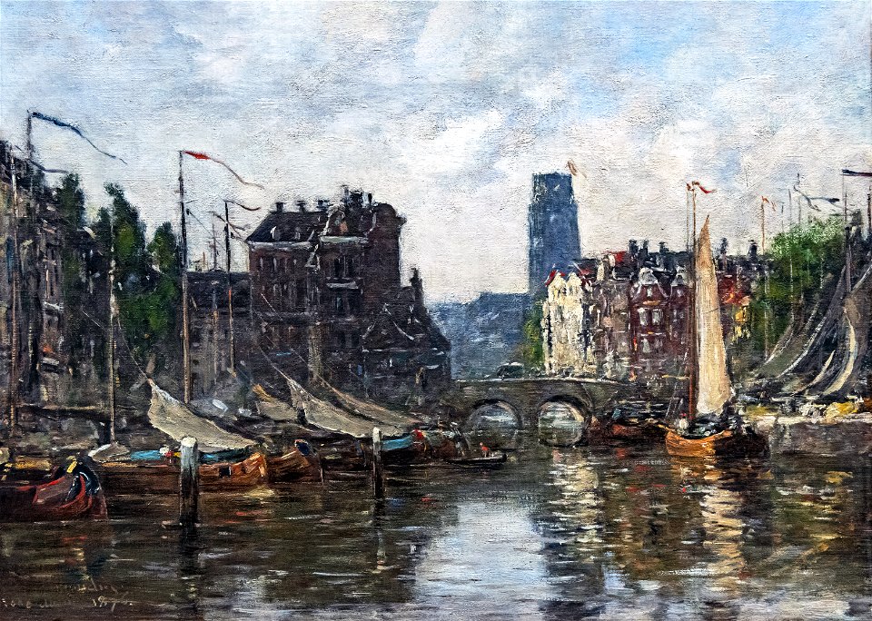 Bemberg Fondation Toulouse - Rotterdam, Le Pont de la Bourse - Eugène Boudin 1876