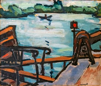 Bemberg Fondation Toulouse - Vue de la Seine, l'embarcadère ou Paysage 1942 - Albert Marquet Inv.2072 31.5x37.3
