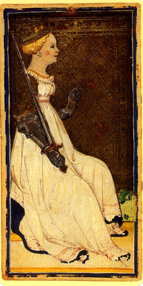 Bembo-Visconti-tarot-swords-13-queen