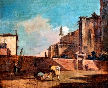 Bemberg Fondation Toulouse - Paysage avec figure - Francesco Guardi - inv 1072. Free illustration for personal and commercial use.