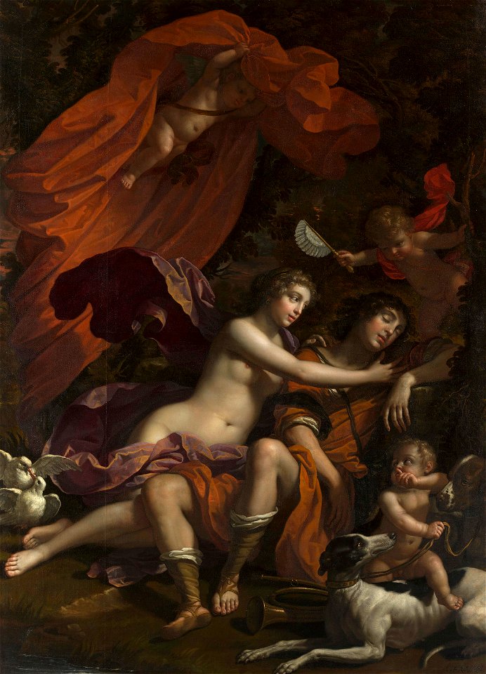 Benedetto Gennari (Cento 1633-Bologna 1715) - Venus and the Sleeping Adonis - RCIN 407150 - Royal Collection