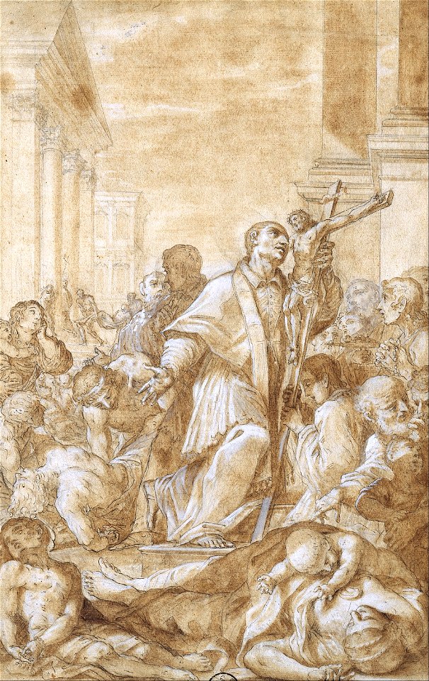 Benedetto Luti - Saint Carlo Borromeo among the Plague Sufferers - Google Art Project