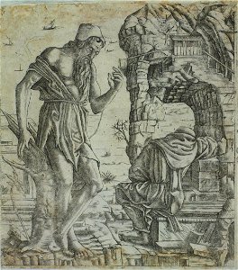 Benedetto Montagna - São Paulo, o eremita, contemplando a morte de Santo Antão