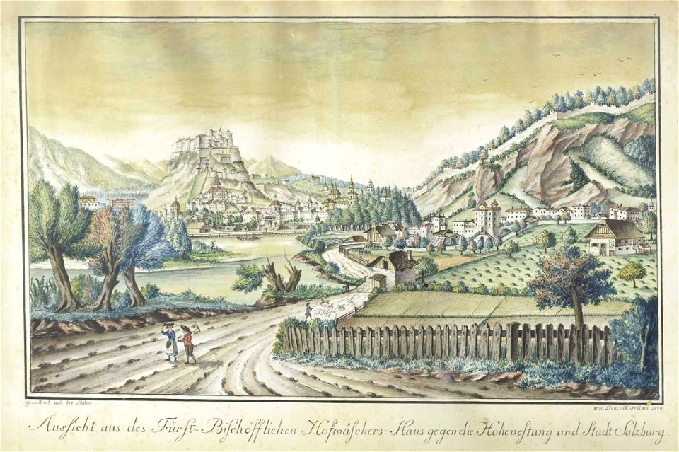 Benedict Seitner Aussicht gegen die Hohe Vestung und Stadt Salzburg 1794