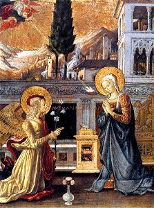 Benedetto Bonfigli - Annunciation - WGA02411. Free illustration for personal and commercial use.