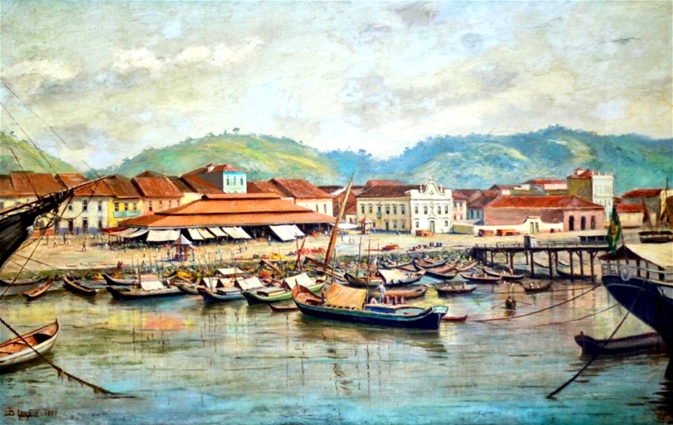 Benedito Calixto - Banca de Peixe e Mercado das Canoas - 1887