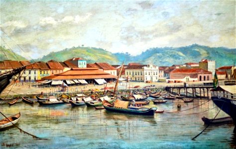 Benedito Calixto - Banca de Peixe e Mercado das Canoas - 1887
