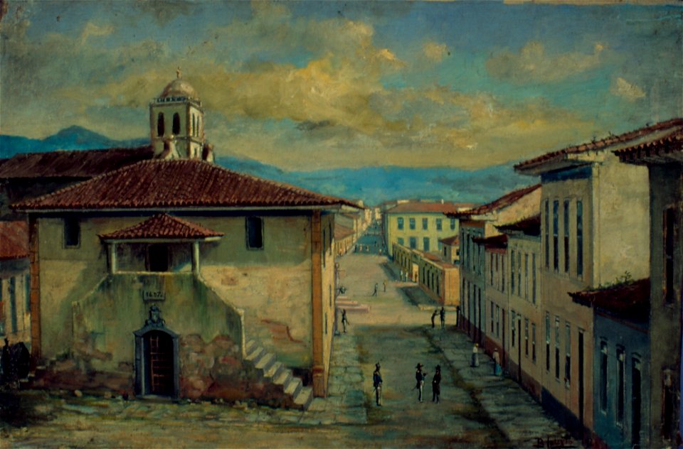 Benedito Calixto de Jesus - Antigo Páteo da Cadeia de Santos, 1875, Acervo do Museu Paulista da USP
