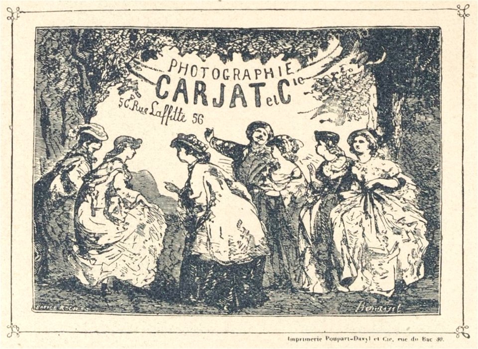 Benassit--business card for photographer Carjat et Cie, Paris, c. 1860