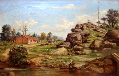 Benedito Calixto - Paisagem com cruzeiro (1920)