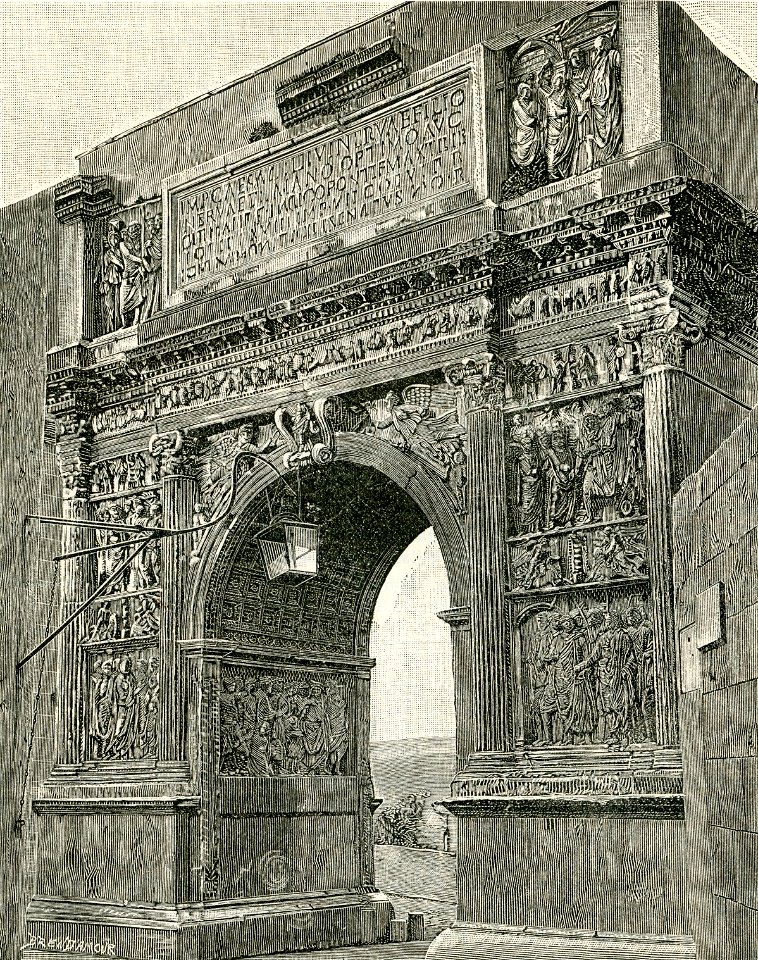Benevento arco Trajano veduto dalla città