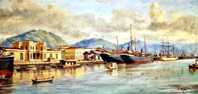 Benedito Calixto - Porto de Santos, 1914