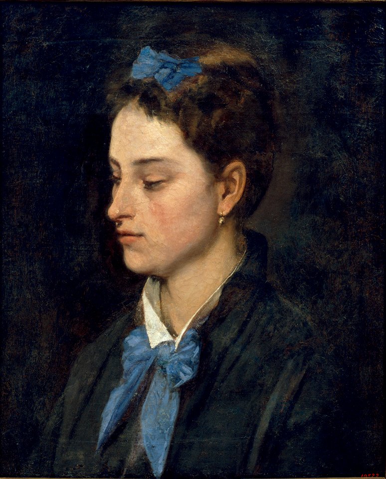 Benet Mercadé - Portrait of Teresita Wearing Blue Bows - Google Art Project