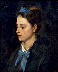 Benet Mercadé - Portrait of Teresita Wearing Blue Bows - Google Art Project