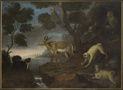 Bengalese Deer Attacked by Pugs (David Kock) - Nationalmuseum - 15876