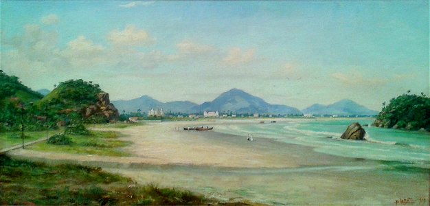 Benedito Calixto de Jesus - Praia com Barcos ao Seco (Marinha)