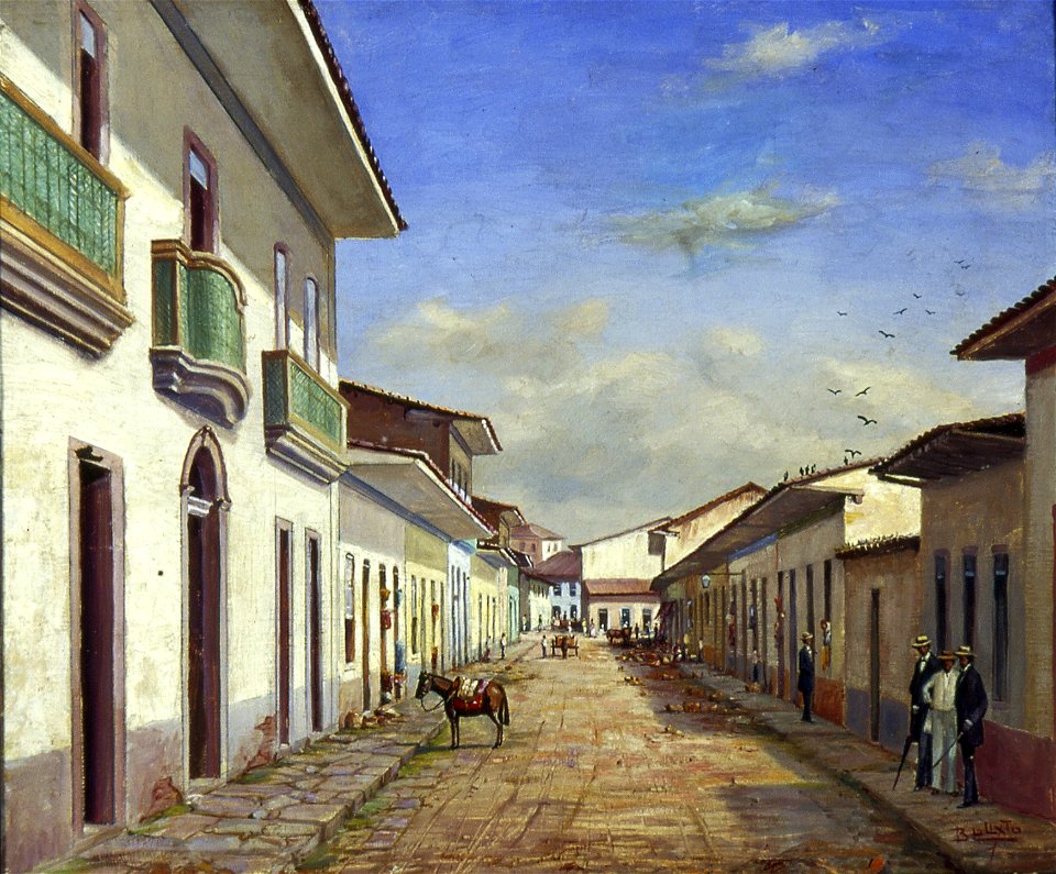 Benedito Calixto de Jesus - Rua da Quitanda, 1858 (Rua Alvares Penteado e São Bento), Acervo do Museu Paulista da USP