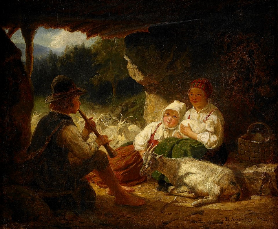 Bengt Nordenberg - Herdefamilj med getter