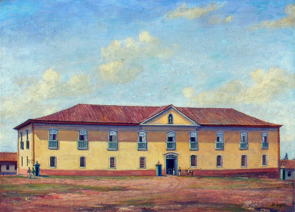 Benedito Calixto de Jesus- - Paço Municipal, Fórum e Cadeia de São Paulo, 1862, Acervo do Museu Paulista da USP