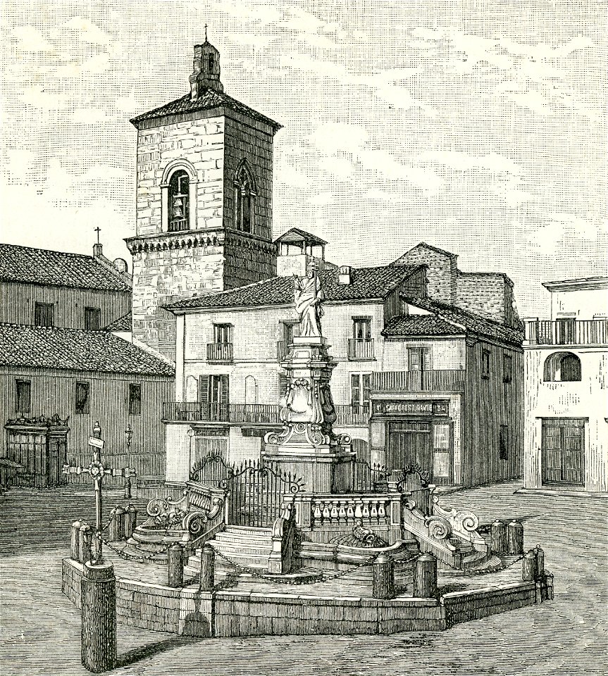 Benevento piazza Orsini e monumento a Benedetto XIII