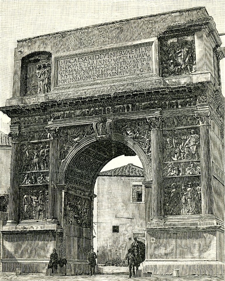 Benevento arco Trajano veduto dalla campagna