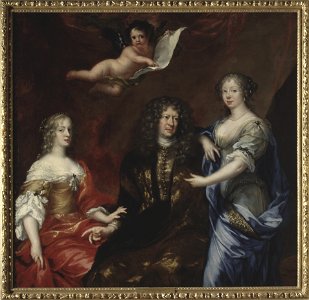 Bengt horn af Åminne (1623-1678) med sina två fruar Margaretha Sparre och Ingeborg Banér 1675 - Nationalmuseum - 39326