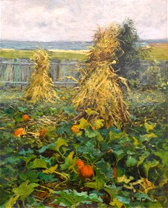Benjamin Foster - Corn Stalks and Pumpkins - 1933.258.1 - Reading Public Museum