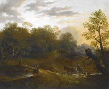 Benjamin , II Barker - Pony Cart Crossing a Woodland Brook - 42.6 - Indianapolis Museum of Art