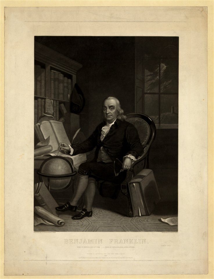 Benjamin Franklin - born in Boston, Jany. 17th 1706 - died in Philadelphia, April 17th 1790 - painted by T.H. Matteson, Esqr. ; engraved by Heny. S. Sadd. LCCN2006676692