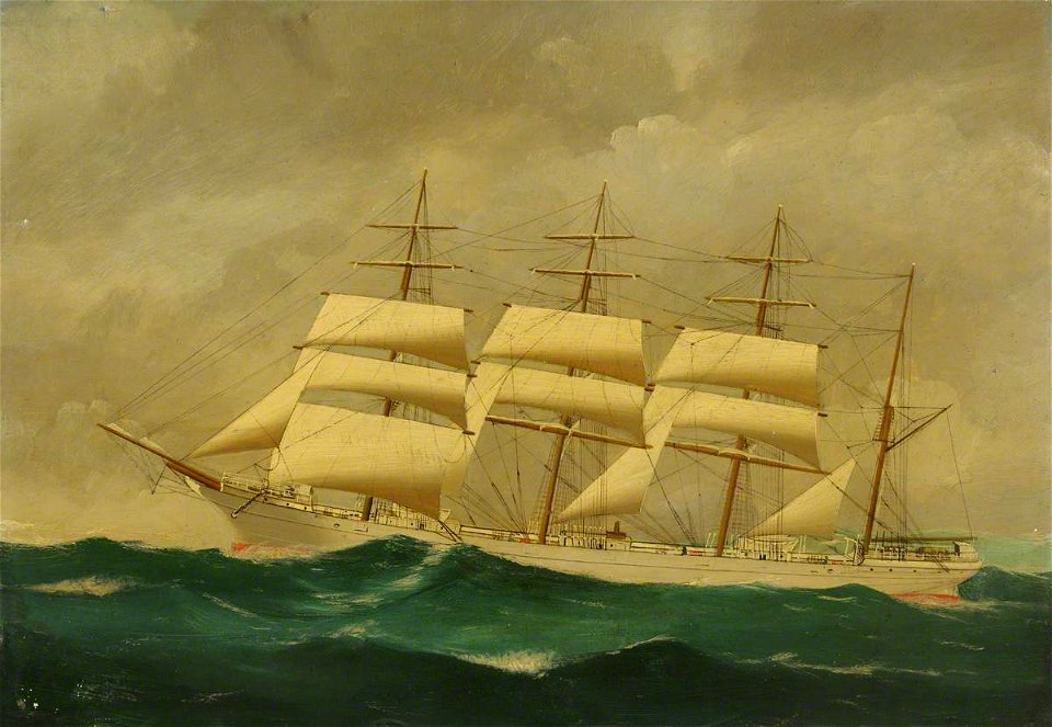 Benjamin Franklin West (1818-1854) - The Barque 'Rowena' - BHC3593 - Royal Museums Greenwich