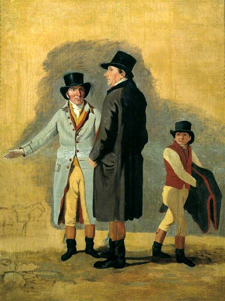 Benjamin Marshall (1768-1835) - Sir Charles Bunbury with Cox, his Trainer, and a Stable-Lad, A Study for 'Surprise and Eleanor' - T02365 - Tate