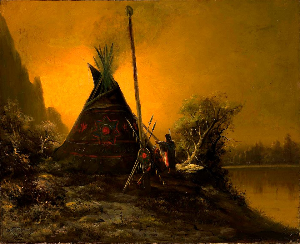 Benjamin Raborg - Night Scene of Indian Tipi - 1985.66.362,049 - Smithsonian American Art Museum