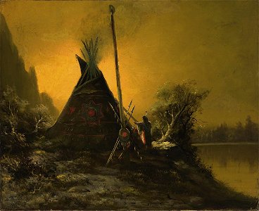 Benjamin Raborg - Night Scene of Indian Tipi - 1985.66.362,049 - Smithsonian American Art Museum