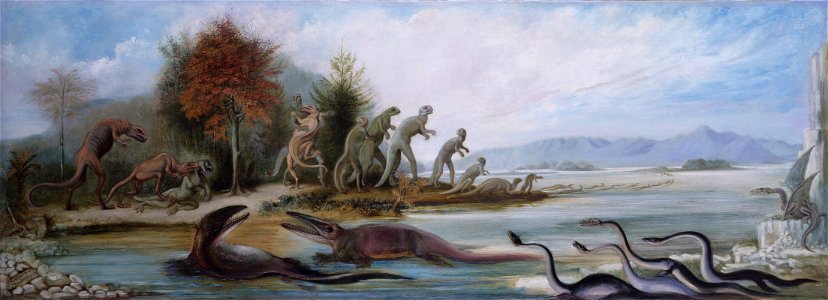 Benjamin Waterhouse Hawkins - Cretaceous Life of New Jersey - PP336 - Princeton University Art Museum