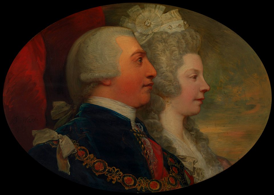 Benjamin West (1738-1820) - George III and Queen Charlotte - RCIN 403546 - Royal Collection. Free illustration for personal and commercial use.