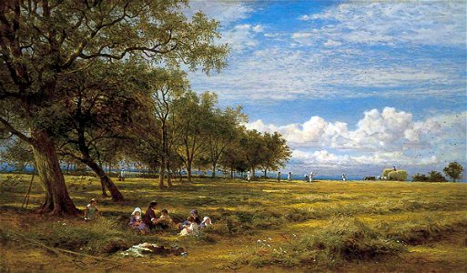 Benjamin Williams Leader (1831-1923) - An English Hayfield - 1925P131 - Birmingham Museums Trust